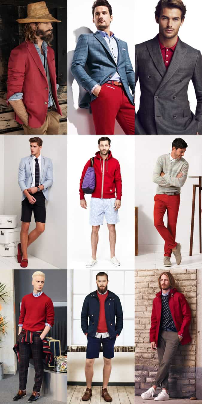 Men's Red Outfit Inspiration Lookbook