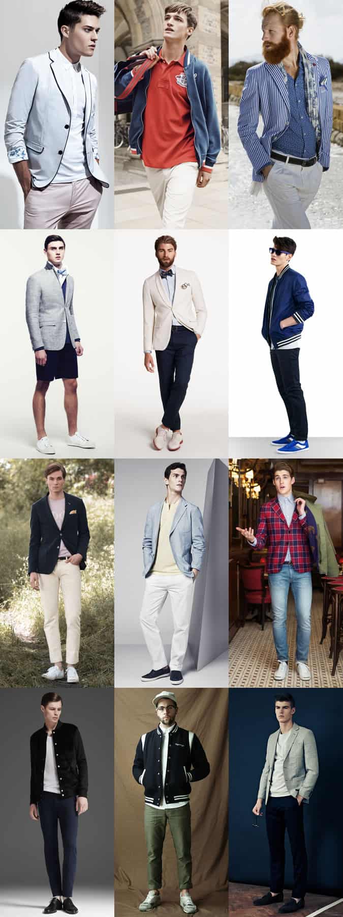Men's Smart-Casual Sports Coats and Baseball/Varsity Jacket Styling - Outfit Inspiration Lookbook