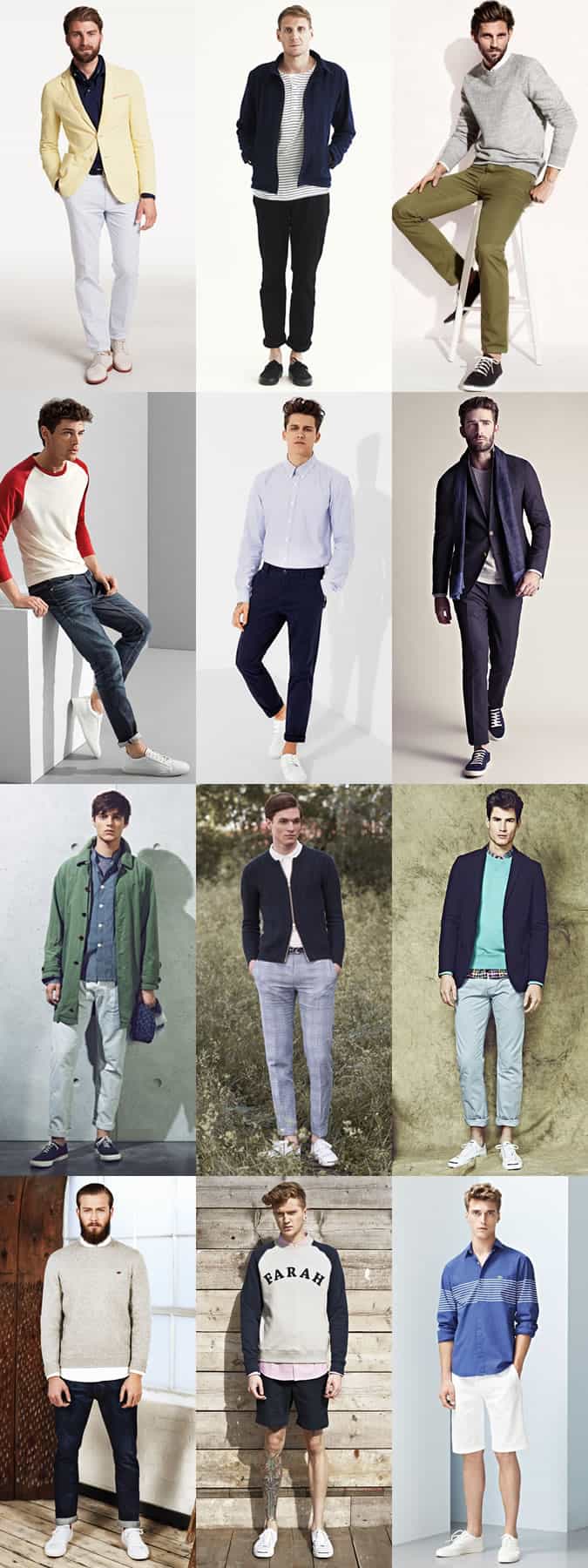 Men's Smart-Casual Trainers, Plimsolls and Derby Shoe Styling - Outfit Inspiration Lookbook