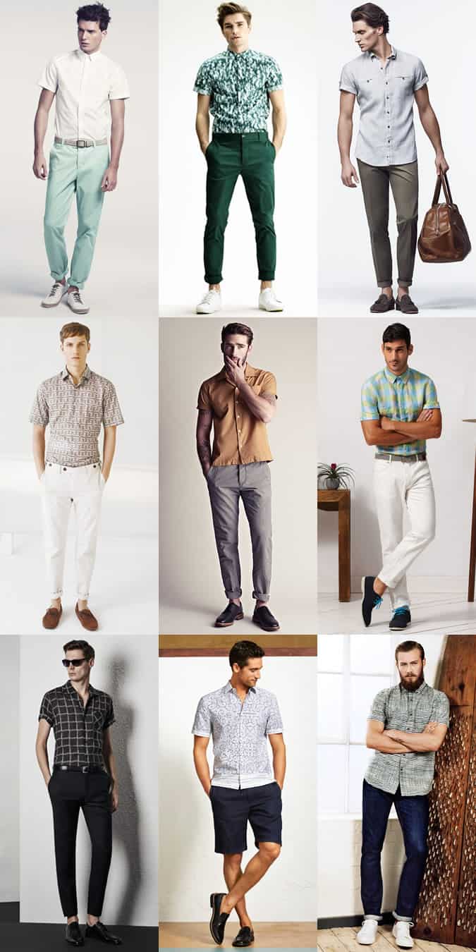 Men's Short Sleeve Shirts Outfit Inspiration Lookbook