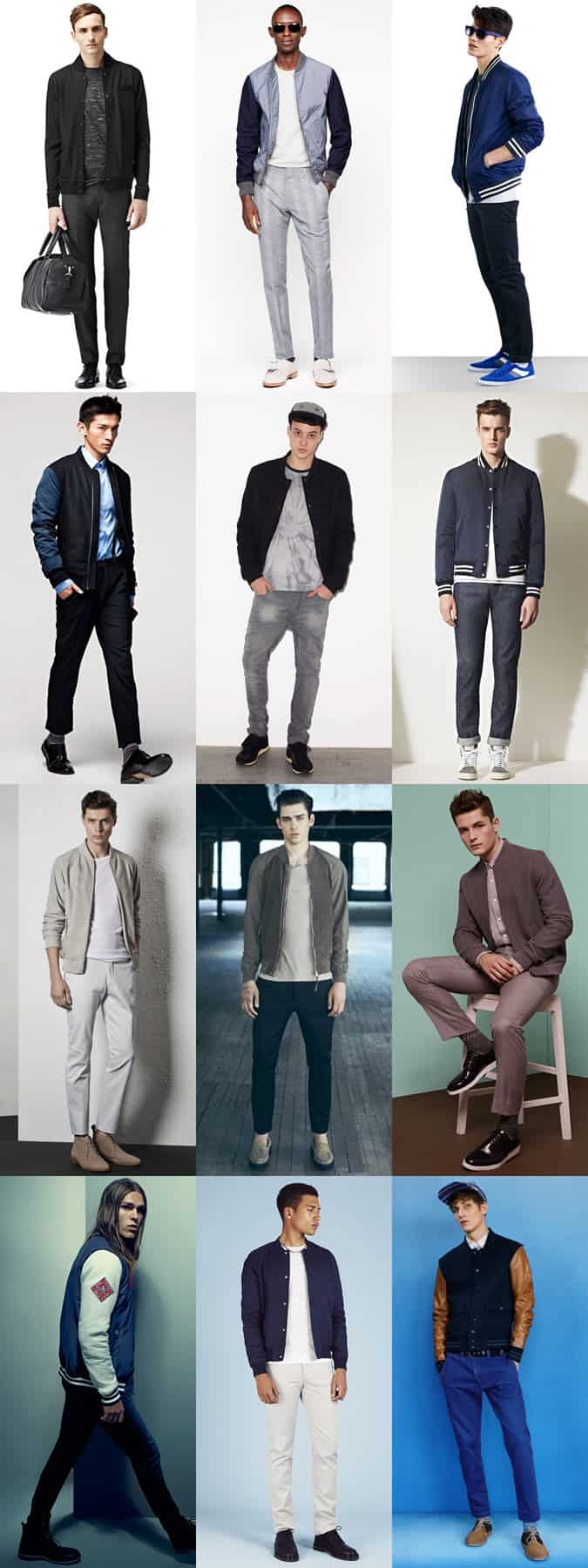 Men's Varsity/Baseball Jacket Outfit Inspiration - Sports Luxe-Inspired Lookbook