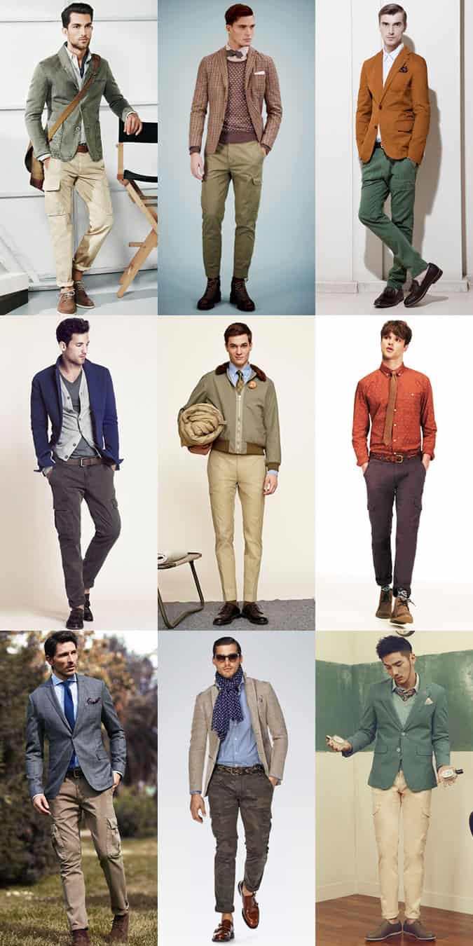 Men's Slimline Cargo Trousers Outfit Inspiration Lookbook