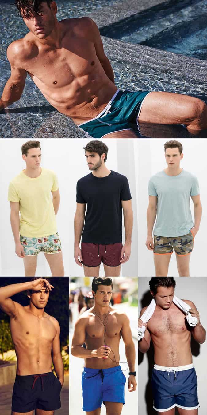Men's Cropped Nylon Swim Shorts Lookbook