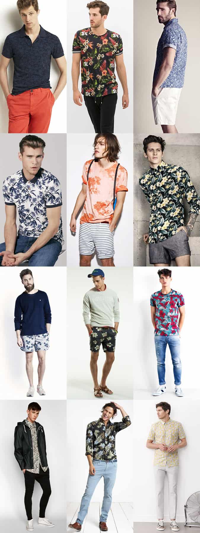 Men's Floral Print High Summer Outfit Inspiration Lookbook