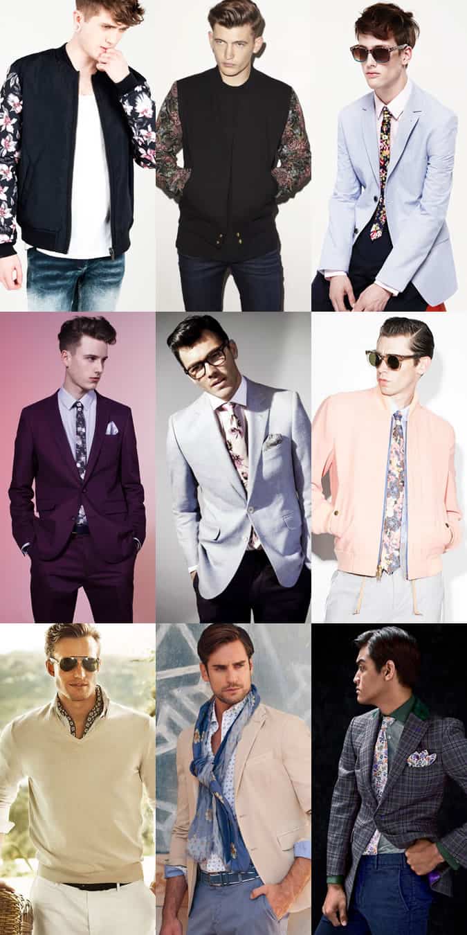 Men's Floral Print Accessories Outfit Inspiration Lookbook