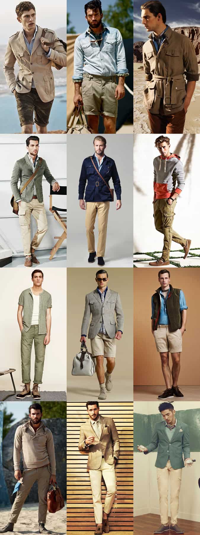 Men's Safari Inspired Shorts and Trousers - Outfit Inspiration Lookbook