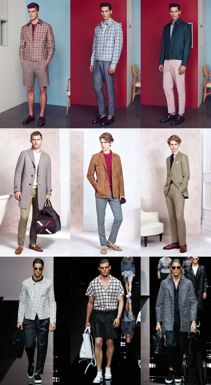 Men's Checked Clothing On SS15 Menswear Runways