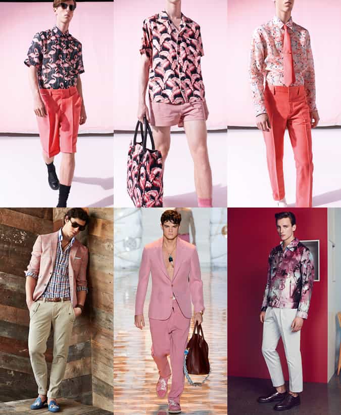 Men's Flamingo Prints and Coral/Pink Garment On The SS15 Runways
