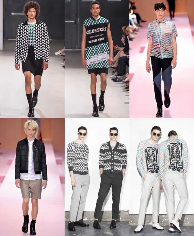 Men's Geometric Print Clothing on SS14 at Raf Simons, Paul Smith and Sibling
