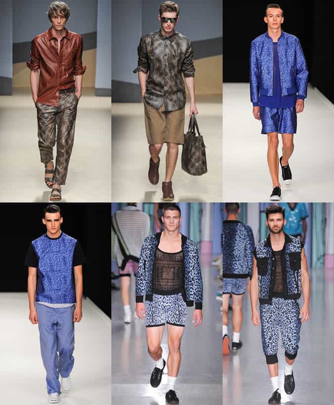 Men's Snakeskin Prints On The SS14 Menswear Runways At Trussardi, Richard Nicoll and Sibling