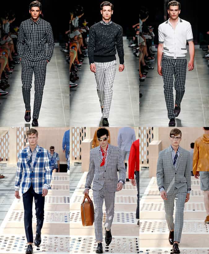 Check Tailoring On SS14 Menswear Runways at Louis Vuitton and Bottega Veneta