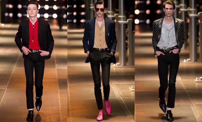 Polka Dots on SS14 Menswear Runways At Saint Laurent