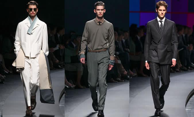 Polka Dots and Circle Print Accessories on SS14 Menswear Runways At Ermenegildo Zegna