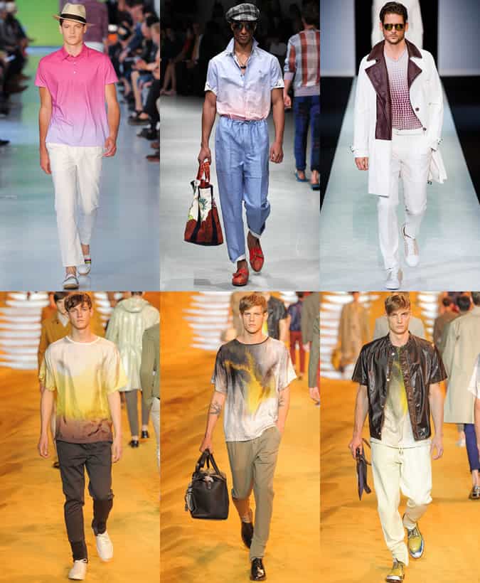 Men's Tie-Dye and Ombre Effect Clothing On SS14 Menswear Runways at Richard James, Vivienne Westwood, Giorgio Armani and Fendi