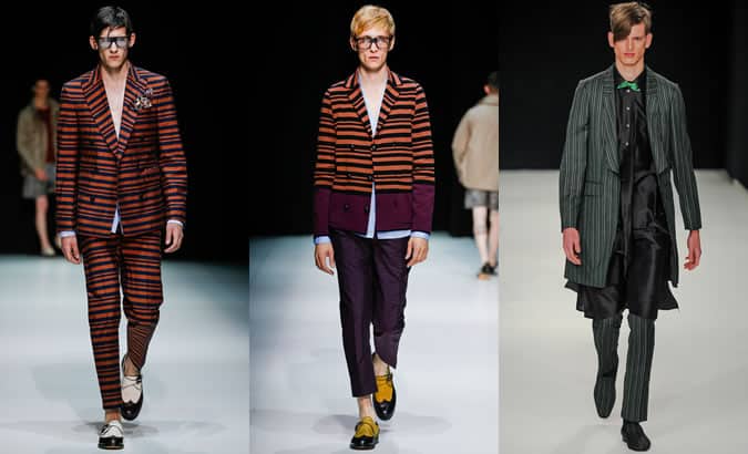Stripes On SS14 Menswear Runways At E. Tautz and Andrea Pompilio