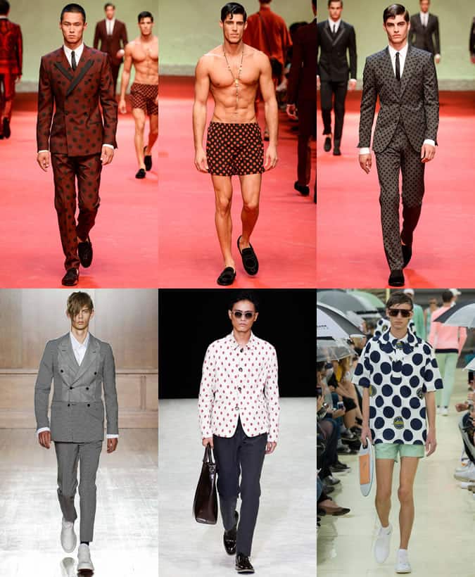 Men's Oversized Polka Dots on SS15 Menswear Runways