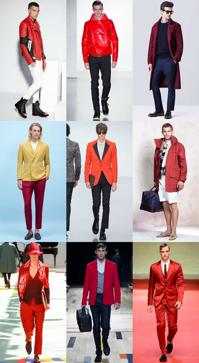 Men's Red Clothing On The SS15 Runways