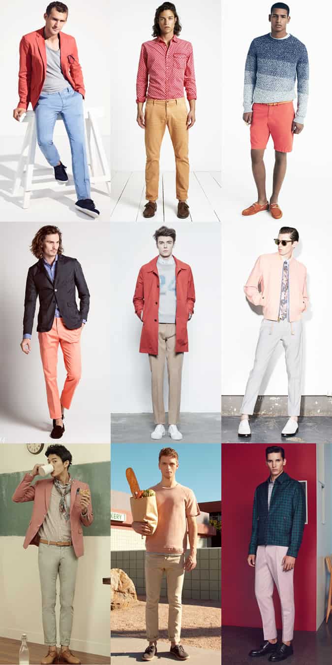 Men's Coral/Peach/Pink Garments - Summer Outfit Inspiration Lookbook