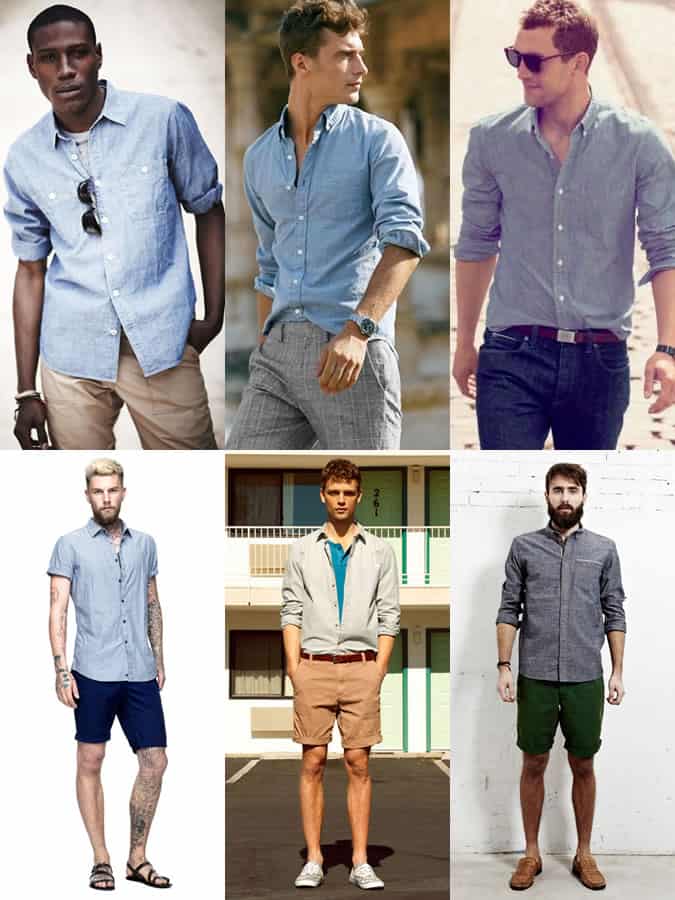 Men's Chambray Shirt Summer Holiday Outfit Inspiration Lookbook