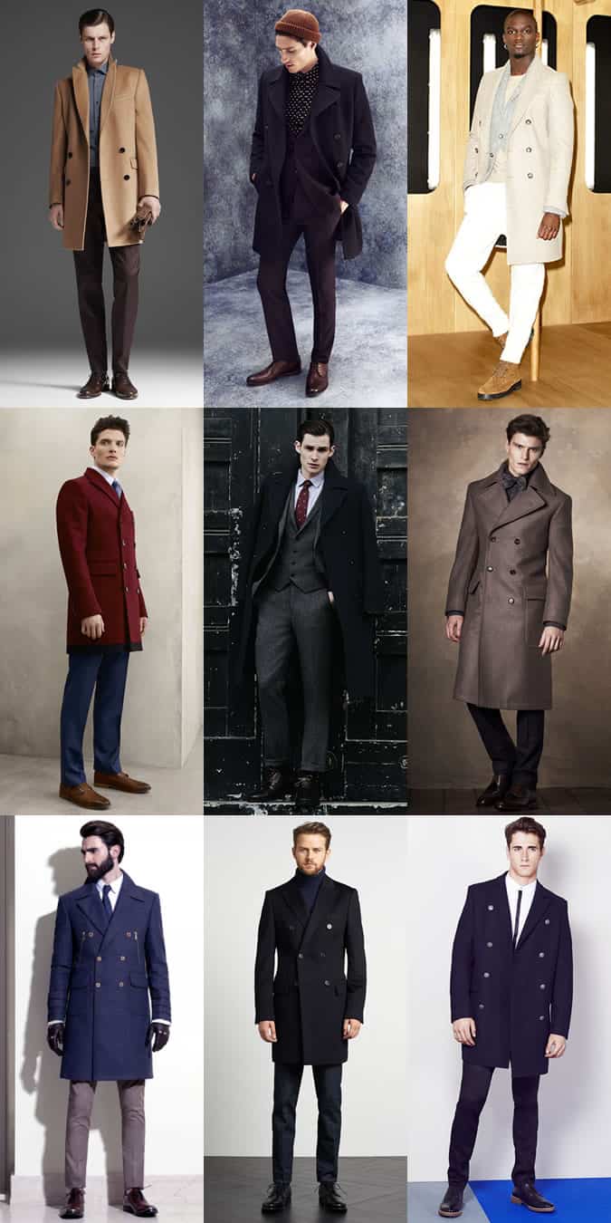 Men's Double-Breasted Overcoats Outfit Inspiration Lookbook