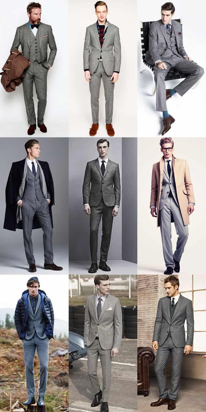 Men's Grey Flannel Suit Outfit Inspiration Lookbook