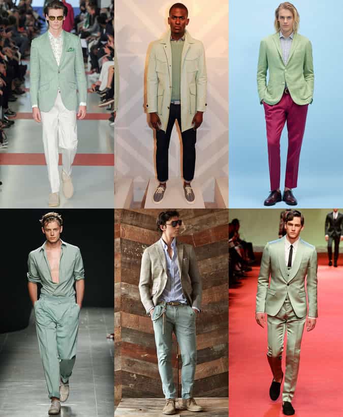 Mint/Pastel Green Clothing On The SS15 Menswear Runways