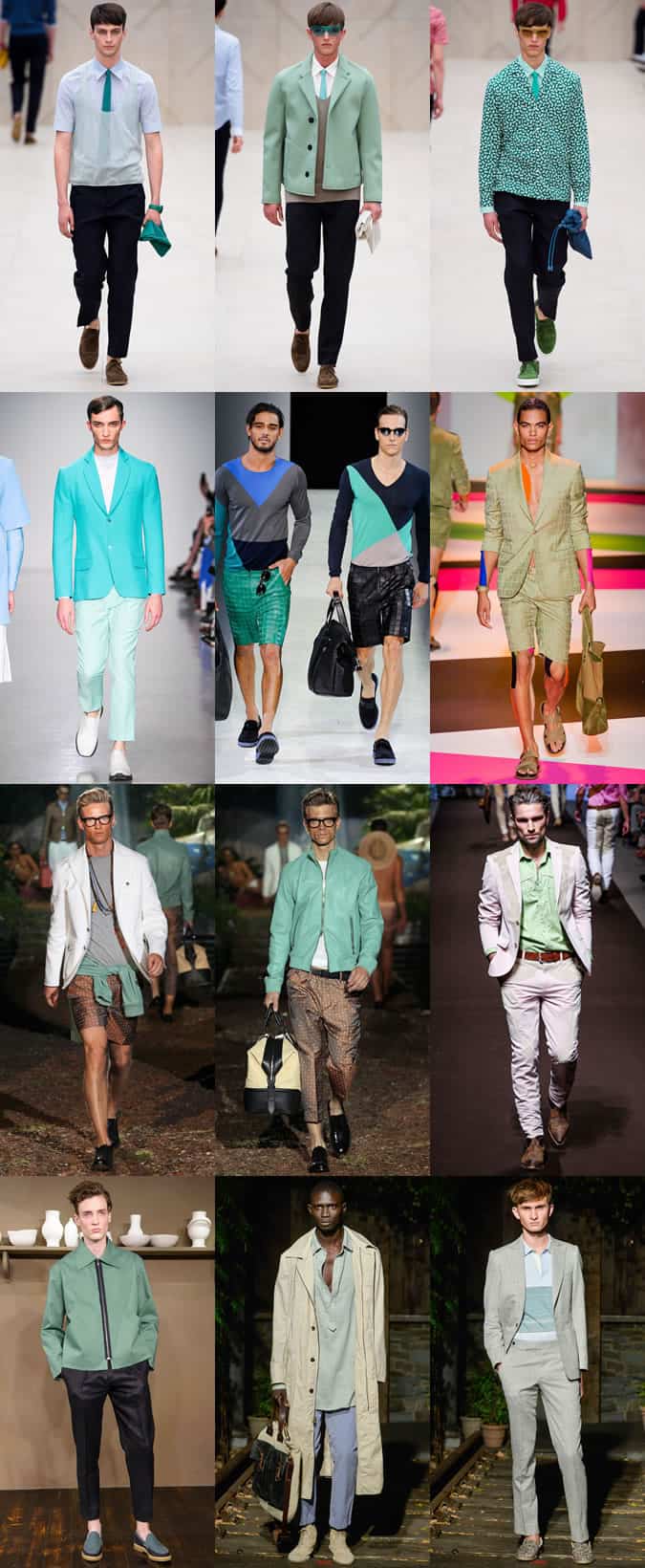 Mint/Pastel Green Clothing On The SS14 Menswear Runways