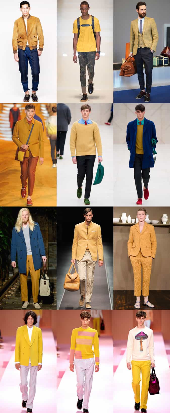 Mustard Yellow Clothing On The SS15 Menswear Runways