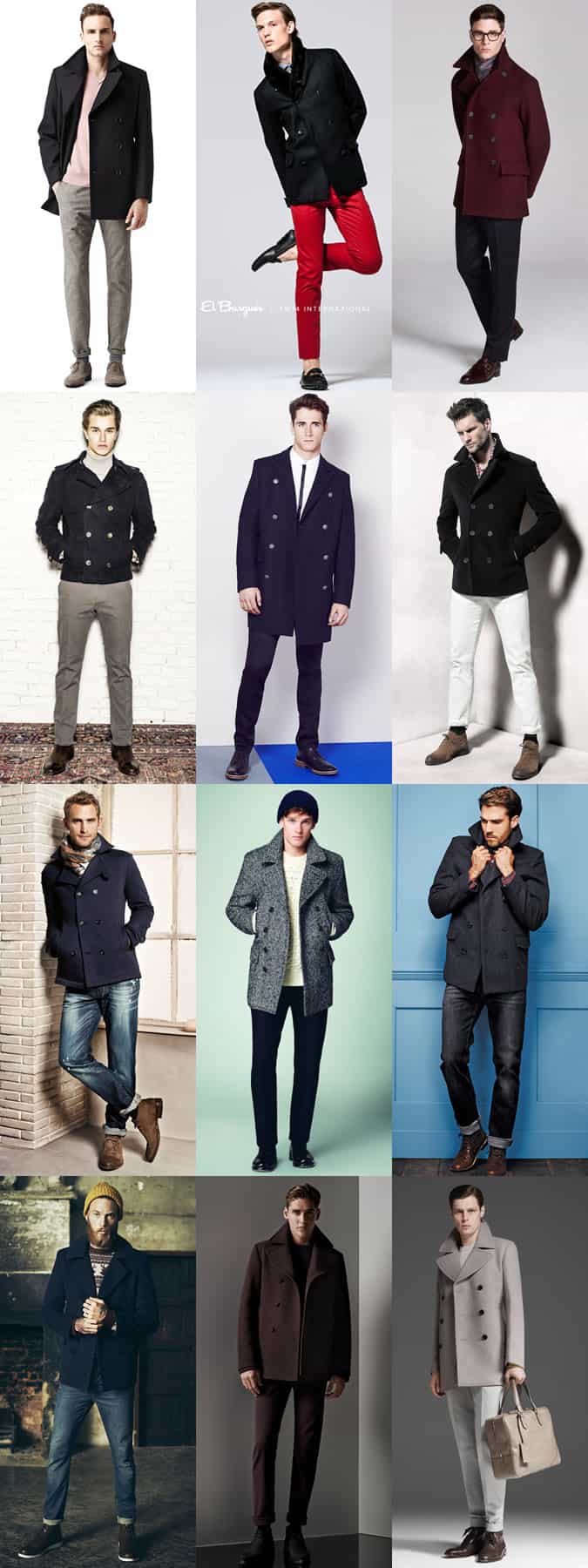 Men's Pea Coat Transitional Outfit Inspiration Lookbook