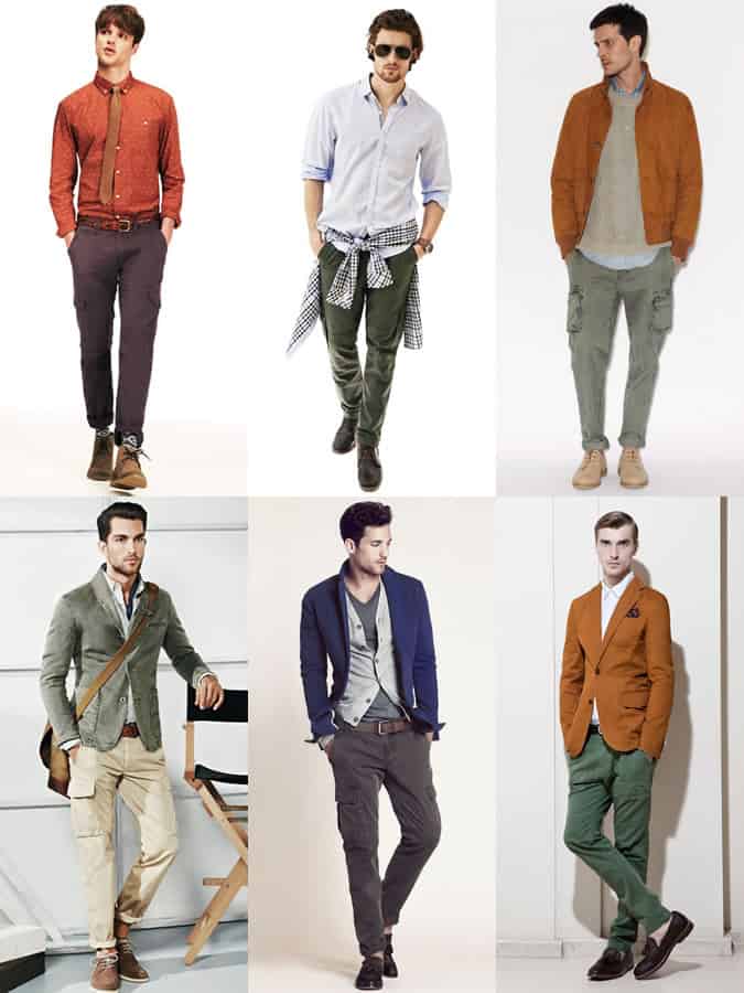 Men's Slimline Cargo Trousers Outfit Inspiration Lookbook