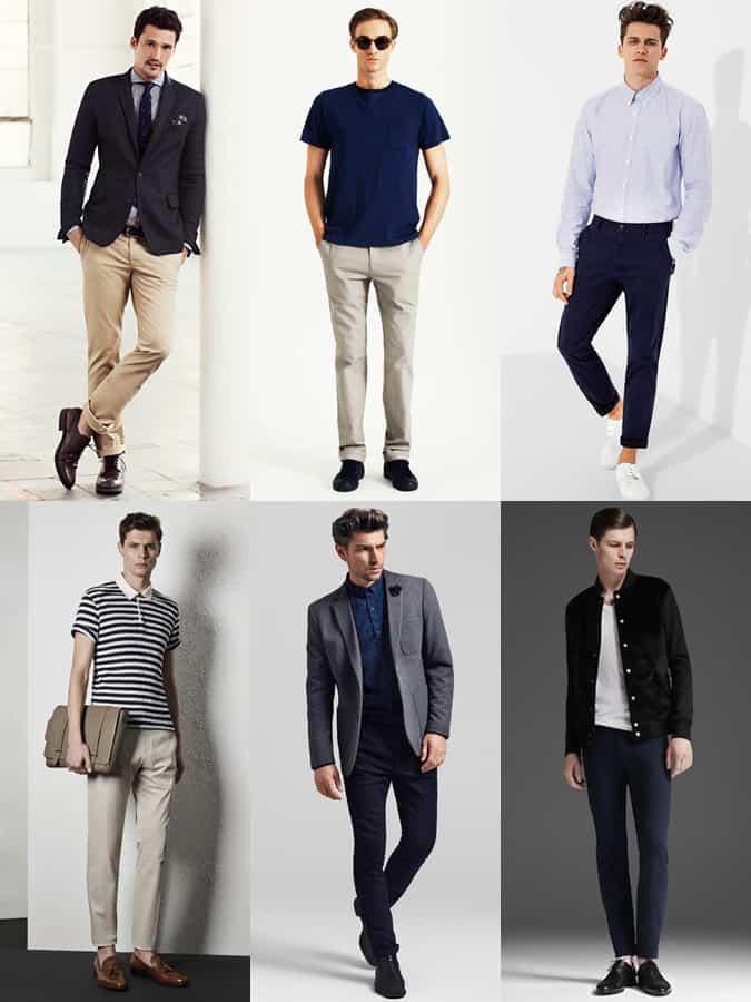 Men's Neutral Slim-Cut Chinos Outfit Inspiration Lookbook