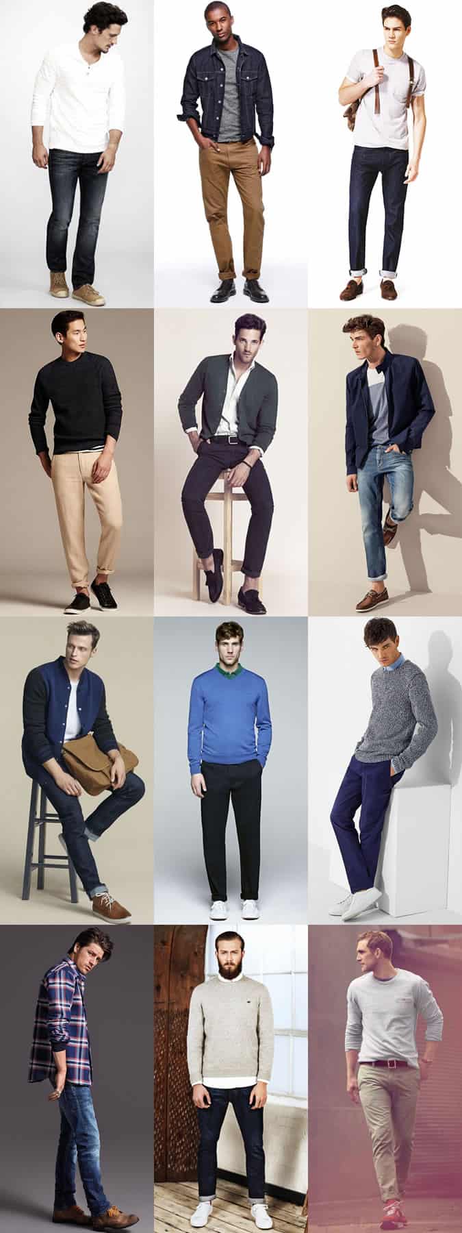 Men's University Style - Basic Outfit Inspiration Lookbook