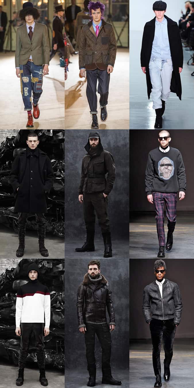 Men's Punk-Inspired Boots On The AW14 Menswear Runways