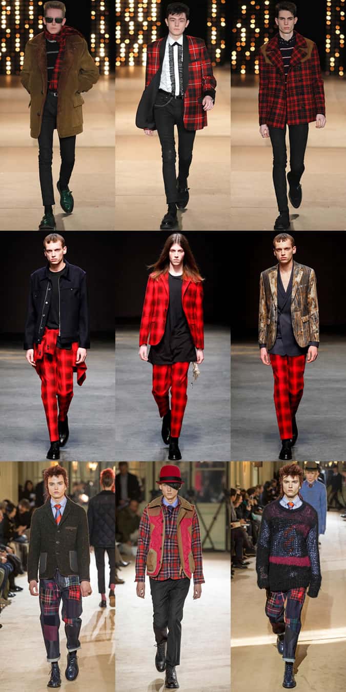 The Black and Red Punk-Inspired Check On The AW14 Menswear Runways
