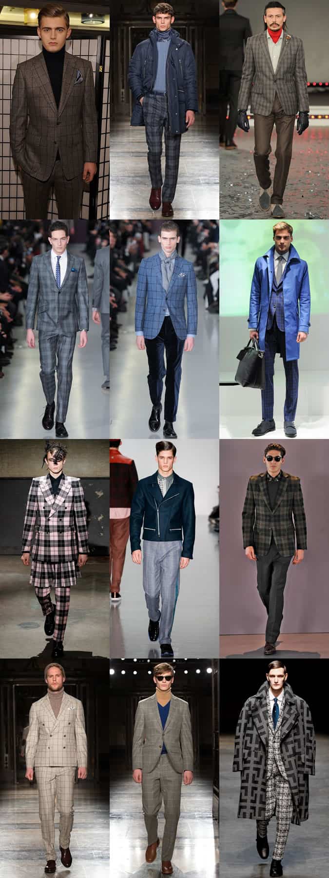 Men's Checked Tailoring On AW14 Runways