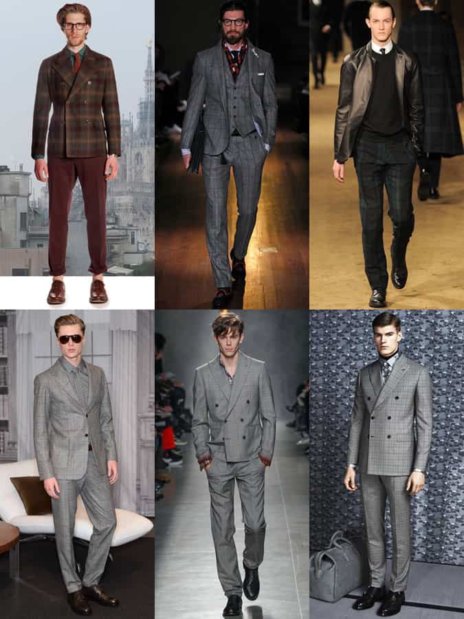 Men's Checked Tailoring On AW14 Runways