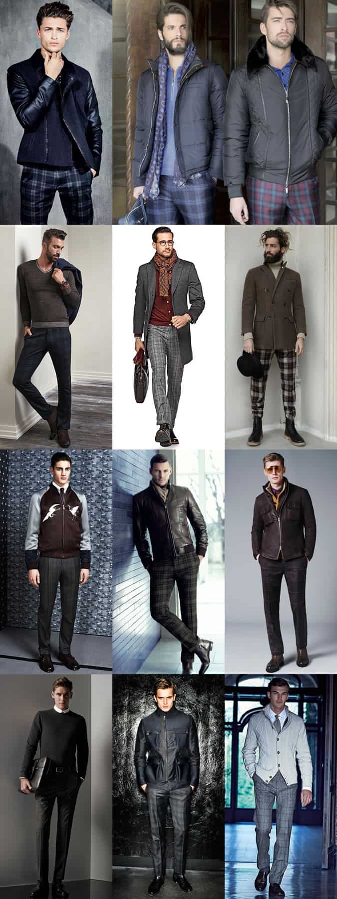 Men's Checked Trousers Outfit Inspiration Lookbook