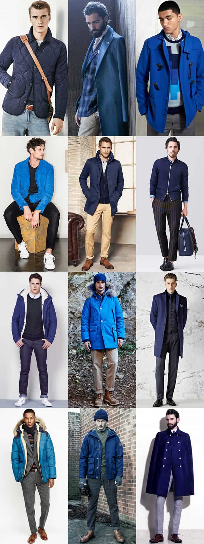Men's Shades of Blue/Navy Coats and Jackets Outfit Inspiration Lookbook