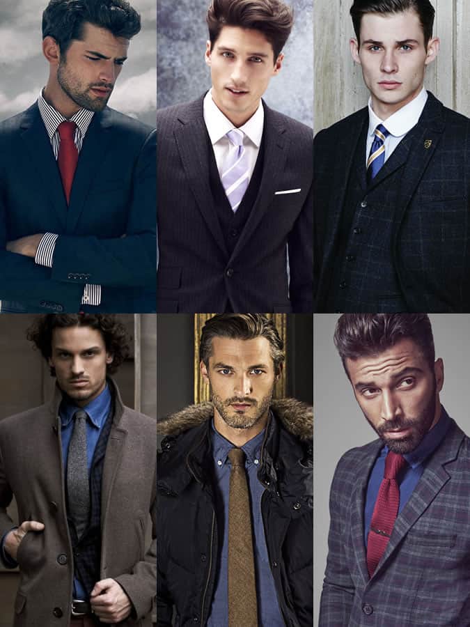 Men's Shiny and Textured Ties Lookbook