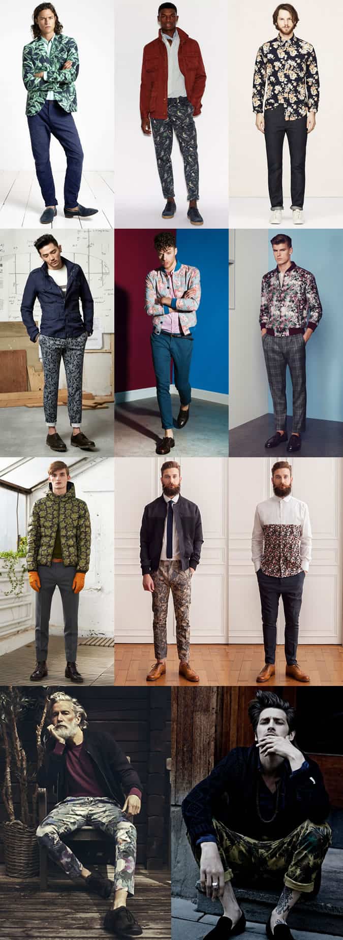 Men's Autumn/Winter Floral Print - Statement Outfit Inspiration Lookbook