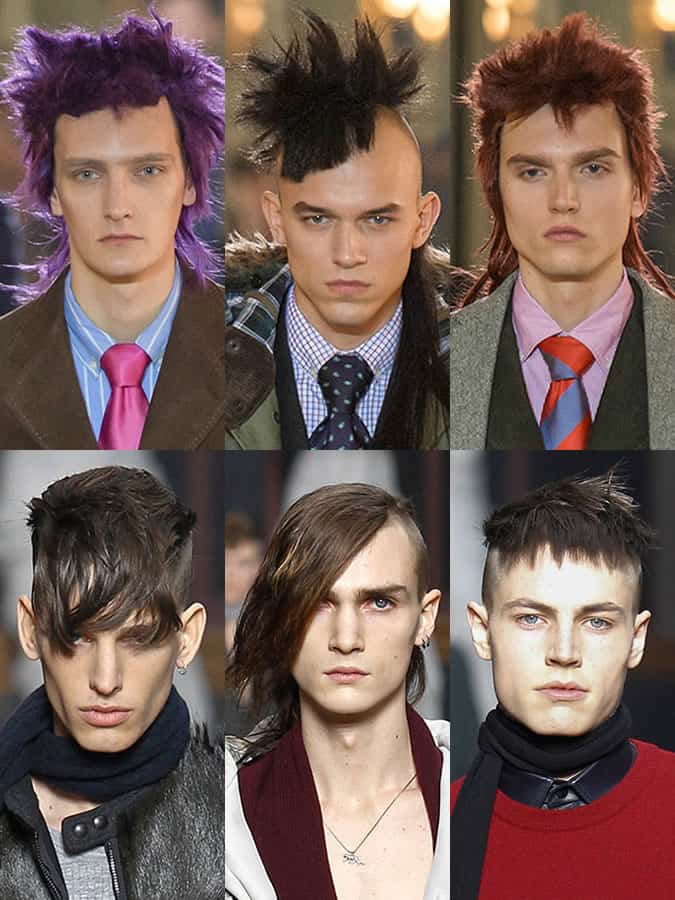 Men's Punk-Inspired Hairstyles On The AW14 Menswear Runways