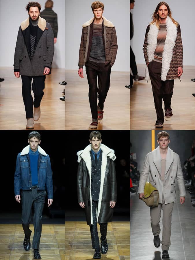 Men's Shearling Jackets On AW14 Menswear Runways