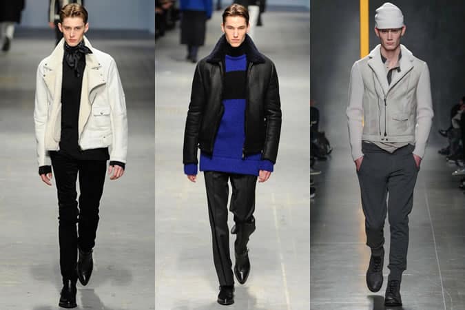 Men's Shearling Aviator & Biker Jackets On AW14 Menswear Runways