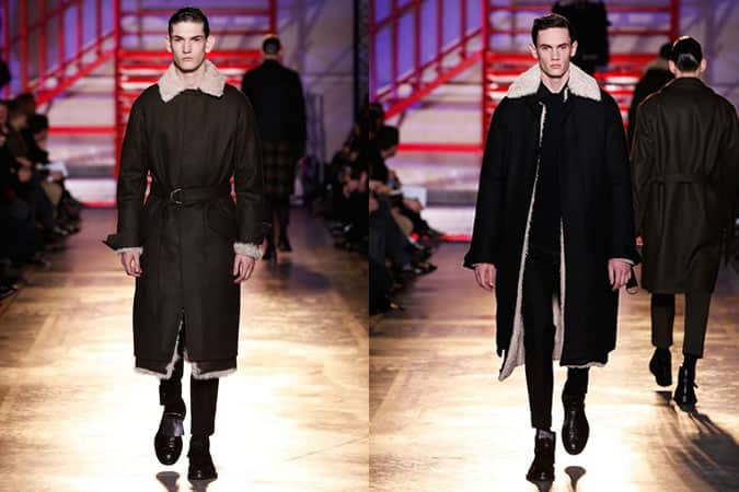 Men's Military Shearling Coats and Jackets On Cerruti AW14 Menswear Runway