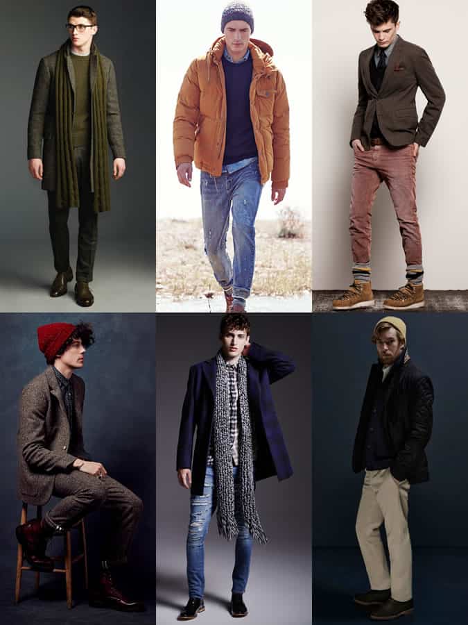 Men's Chunky Knitted Beanies, Scarves and Socks - Winter Outfit Inspiration Lookbook