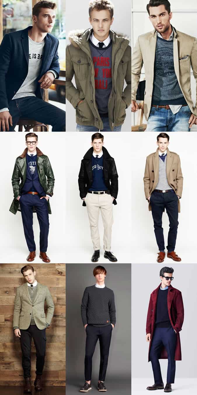 Men's Sweatshirts Over Shirts And Fine Gauge Knitwear With Casual Attire