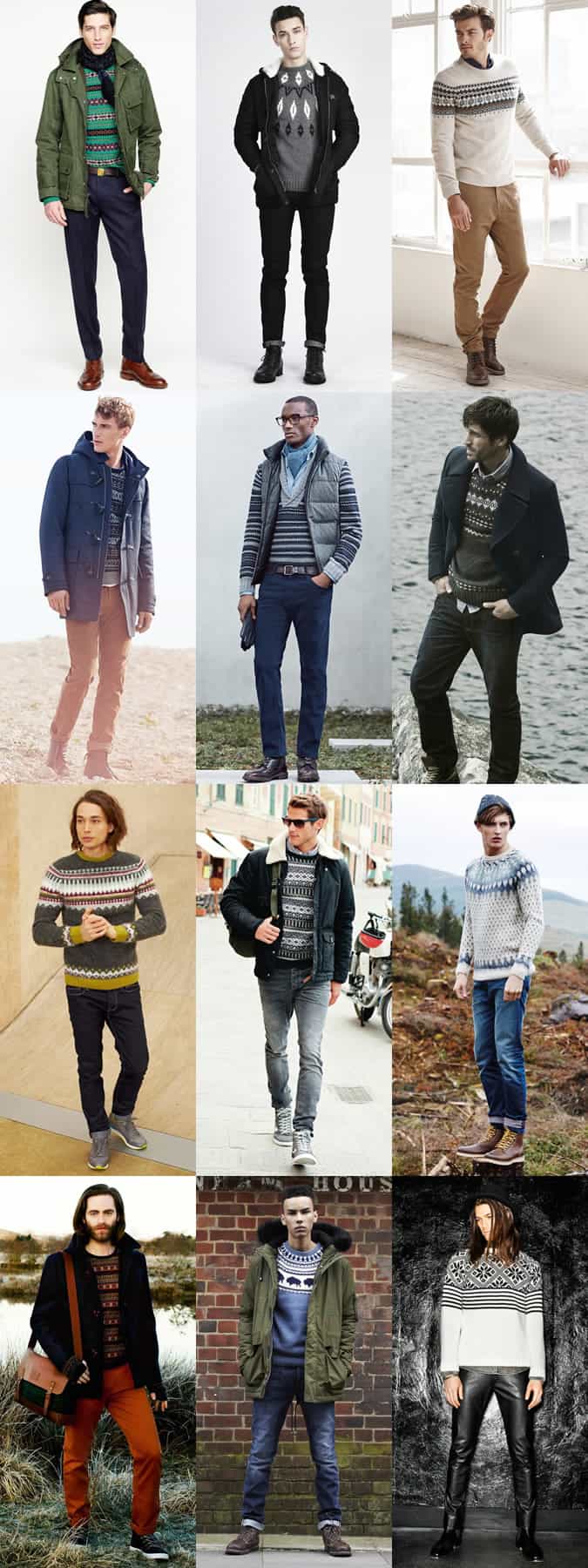 Men's Fair Isle Knit Jumpers - Outfit Inspiration Lookbook