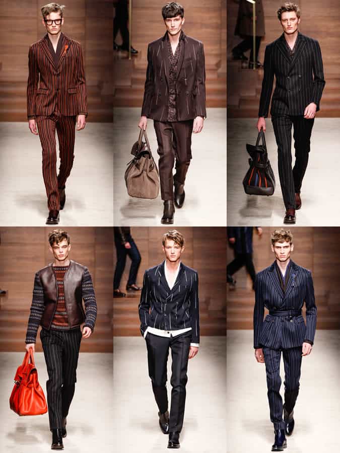 Striped Suiting On The AW14 Salvatore Ferragamo Runway