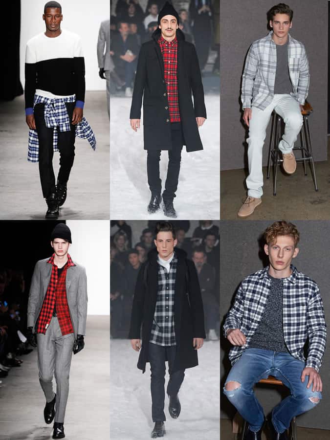 Men's Checked Shirts On The AW14 Runways