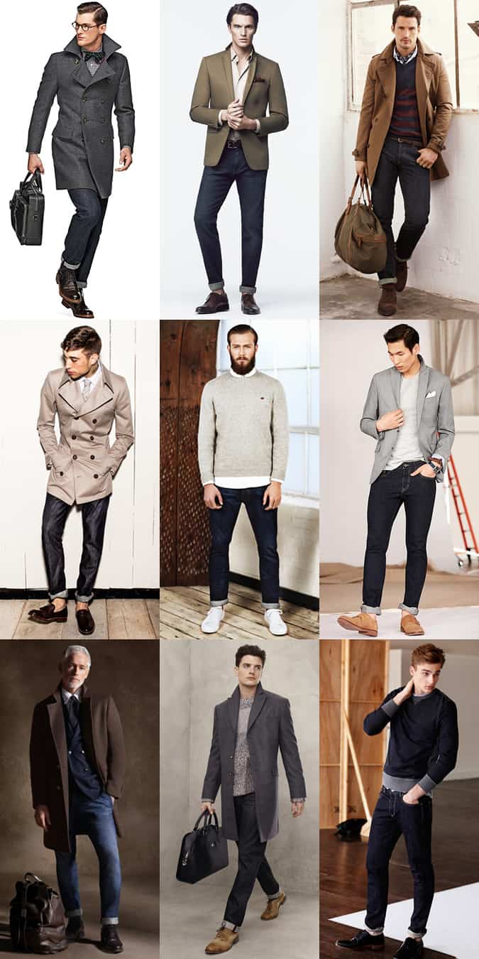 Men's Indigo Jeans Outfit Inspiration Lookbook